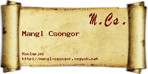 Mangl Csongor névjegykártya